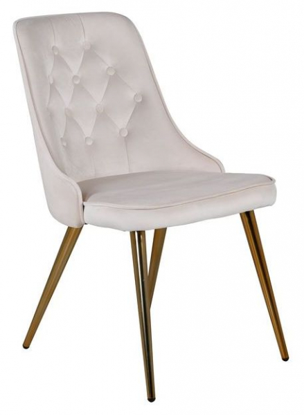 Stoel 'Elverum Deluxe' - Beige/Messing