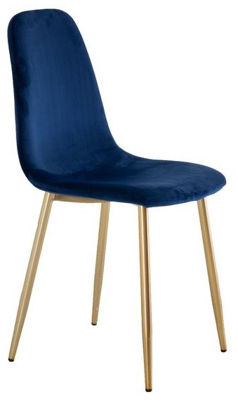 Stoel 'Eidsberg' - Blauw/Messing