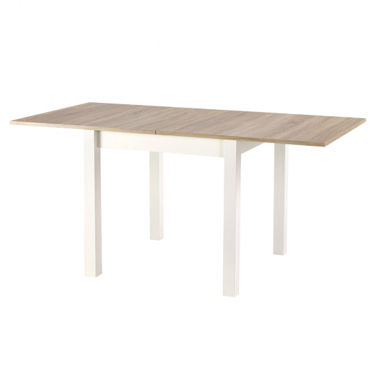 Eettafel 'Evita' 80-160x80cm - Wit/Eik