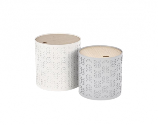 2-pack Opbergdoos 'Alba' - Grijs/Wit