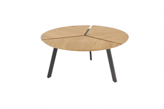 Salontafel 'Berga' Rond 86cm - Natuur/Zwart