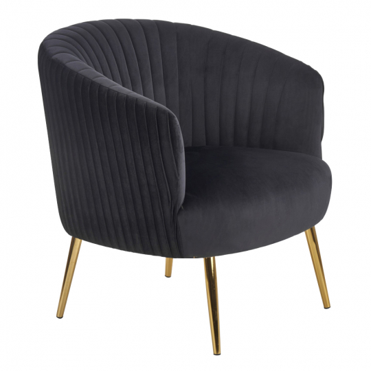 Fauteuil 'Black Velvet' - Zwart