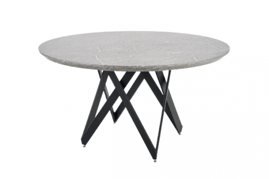 Eettafel 'Cruz' Rond 140cm - Grijs/Zwart