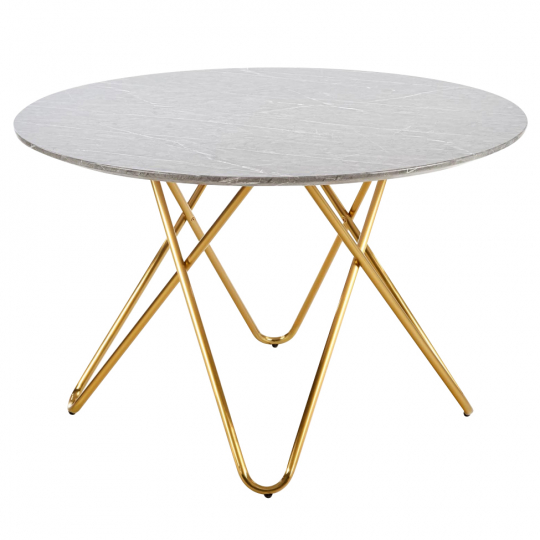 Eettafel 'Bonello' Rond 120cm - Goud/Grijs