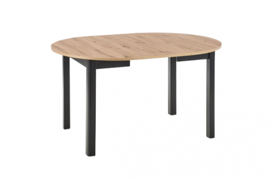 Eettafel 'Bjurholm' 102-142x102cm - Natuur/Zwart
