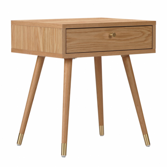 Nachttafel 'Prime' - Eiken/Messing