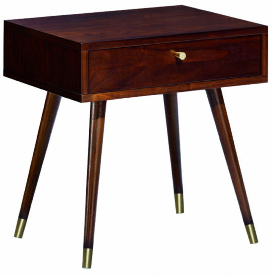 Nachttafel 'Prime' - Walnoot/Messing
