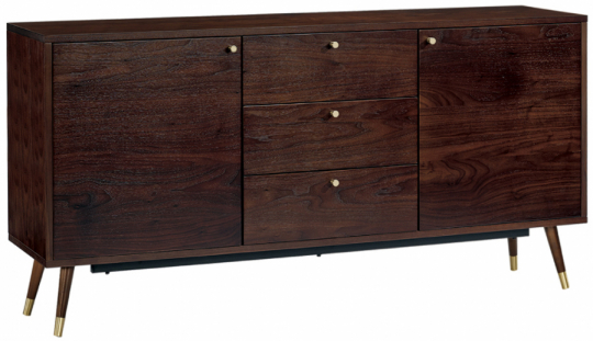 TV-meubel/Lade 'Prime' - Walnoot/Messing