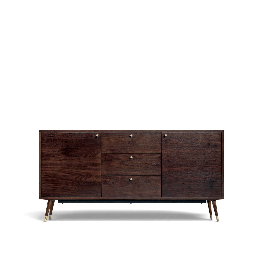 TV-meubel/Lade 'Prime' - Walnoot/Messing