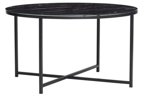 Salontafel 'Norm' - Zwart/Marmel/Glas