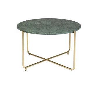 Salontafel 'Timpa' Rond 70cm - Groene marmer/Goud