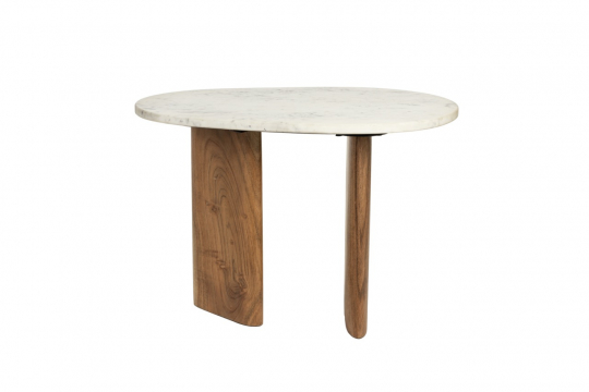 Bijzettafel 'Tanda' - Hout/Marmel