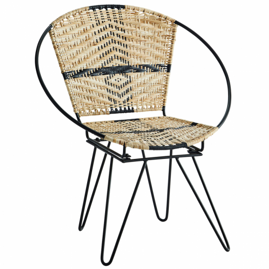 Loungestoel 'Iron' - Zwart/natuur