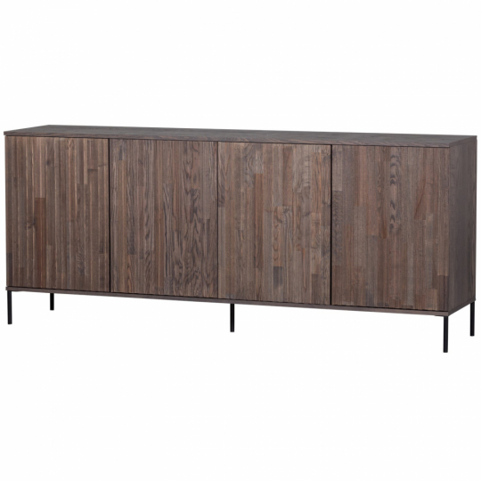Dressoir ‘New Gravure’ 200 cm - Donkerbruin/Zwart