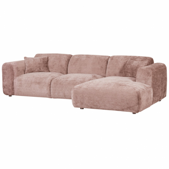 Bank ‘Cloud’ 3-zits chaise longue rechts - Bruin-grijs/Roze