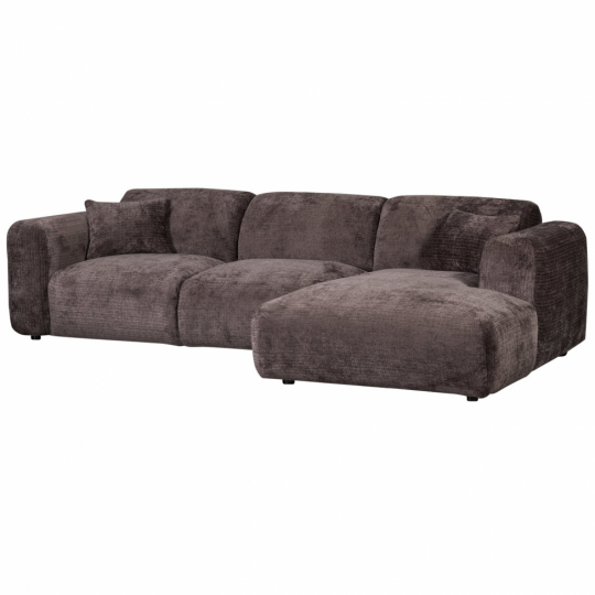 Bank ‘Cloud’ 3-zits chaise longue rechts - Donkerbruin