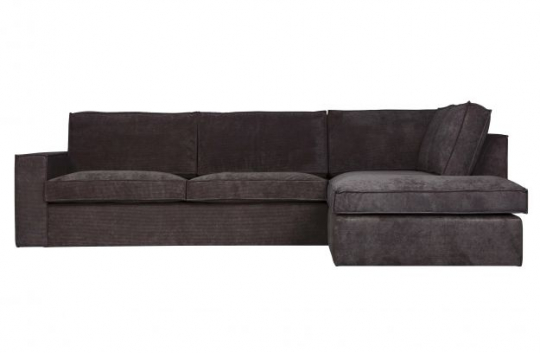 Hoekbank 'Thomas' - Ribbel Donkergrijs