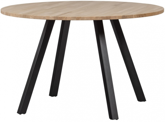 Eettafel 'Tablo' Rond 120cm - Natuur/Zwart