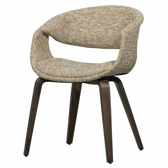 Eetstoel ‘Yossi’ - Beige/Donkerbruin