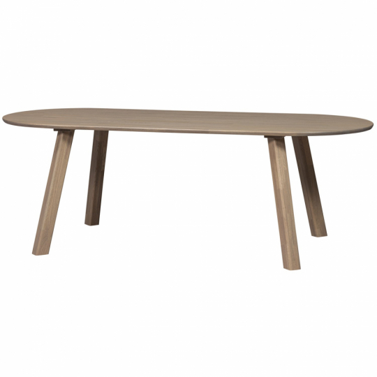Eettafel ‘Tablo’ 220x90cm ovaal - Bruingrijs