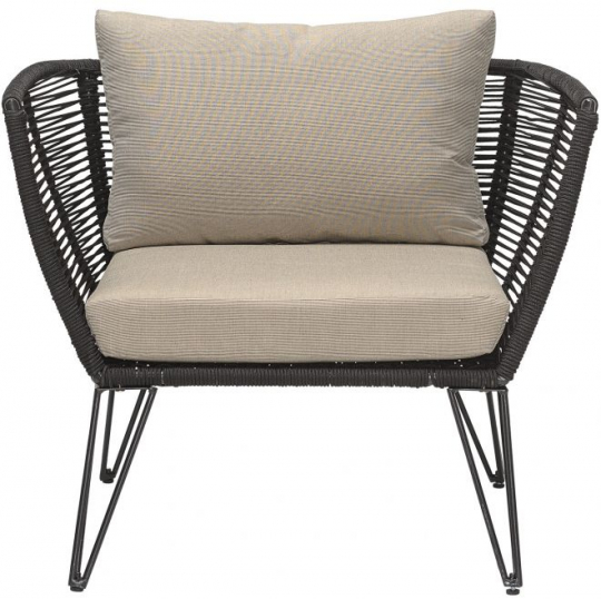 Loungestoel 'Mundo' - Zwart/Beige