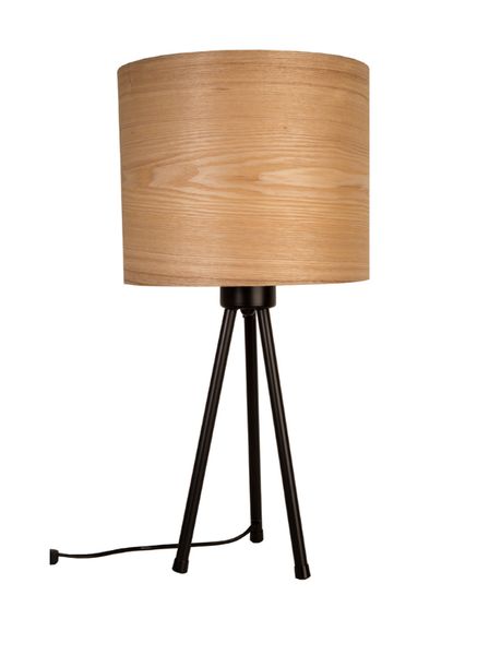 Tafellamp 'Woodland' - Zwart/Natuurlijk