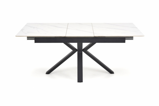 Eettafel 'Platan' 140-180cm - Wit/zwart