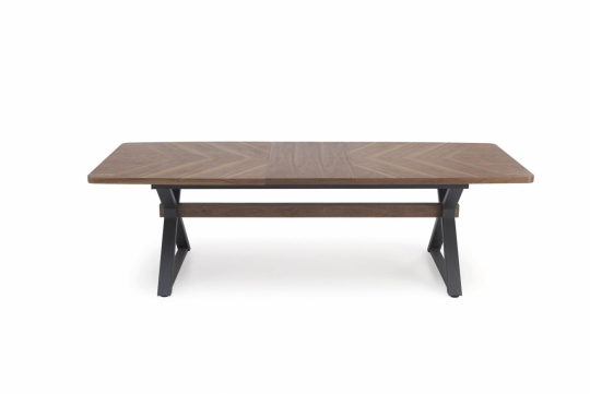 Eettafel 'Baron' 200-350cm - Natuur/zwart