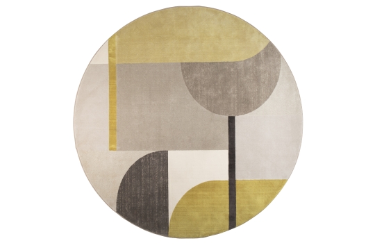 Vloerkleed 'Hilton' 240cm - Grijs/Geel
