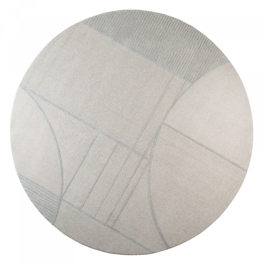 Vloerkleed 'Bliss' Rond 240cm - Grijs/Blauw