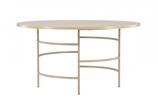 Eettafel 'Copenhagen' 140x74cm - Witgepigmenteerd/Goud