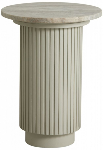 Bijzettafel 'Erie' Rond 40cm - Wit Marmer