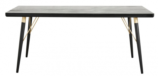 Eettafel 'Black Wood' 180x90cm - Zwart