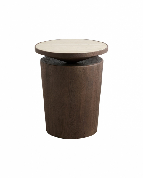 Bijzettafel 'Kwando' - Natuur/Travertin
