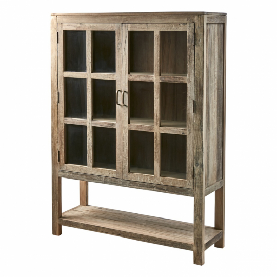 Vitrinekast 'Riko' 160cm - Gerecycled hout