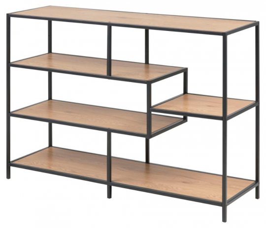 Boekenkast 'Seaford' 114x78cm - Natuurlijk/Zwart