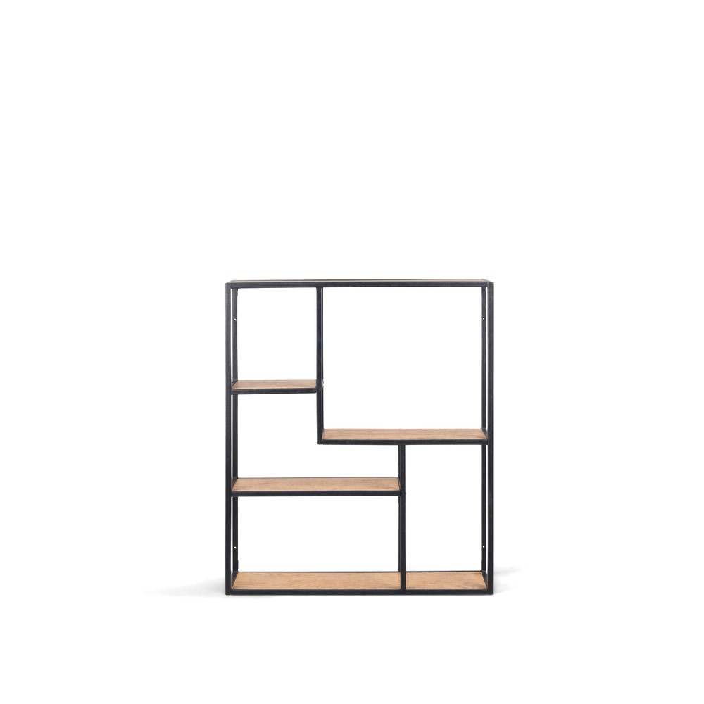 Wandplank 'Hydra' 75cm  - Zwart/Natuurlijk