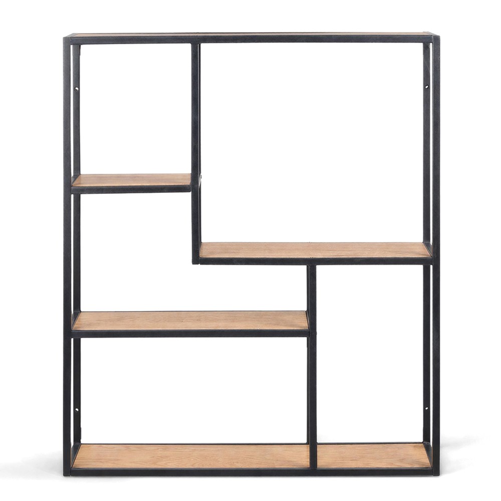 Wandplank 'Hydra' 75cm  - Zwart/Natuurlijk