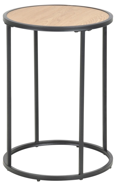 Bijzettafel 'Hydra' 40cm - Natuurlijk/Zwart