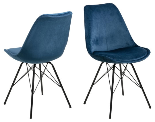 Stoel 'Eris' - Blauw/Zwart