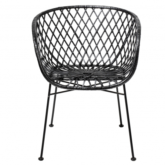 Loungestoel 'Kama' - Zwart/Rotan