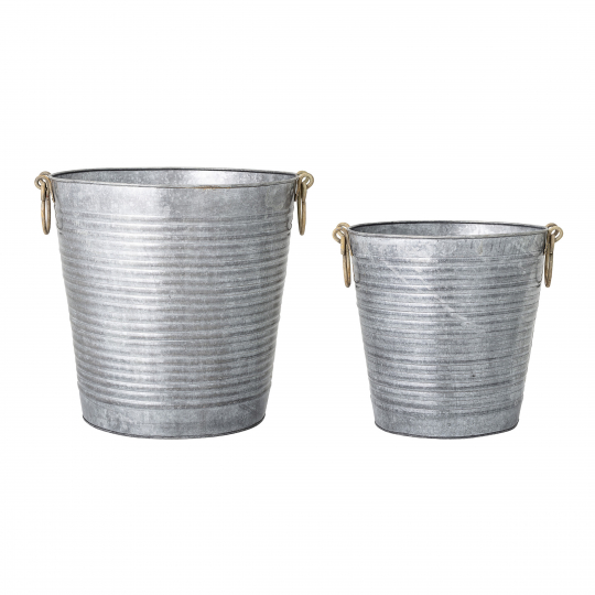 2-pack Potten 'Evar' - Metaal/Messing