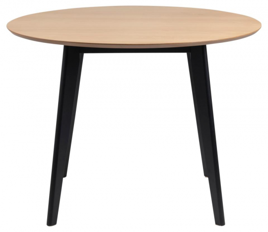 Eettafel 'Ärsjö' Rond 105cm - Zwart/Natuurlijk