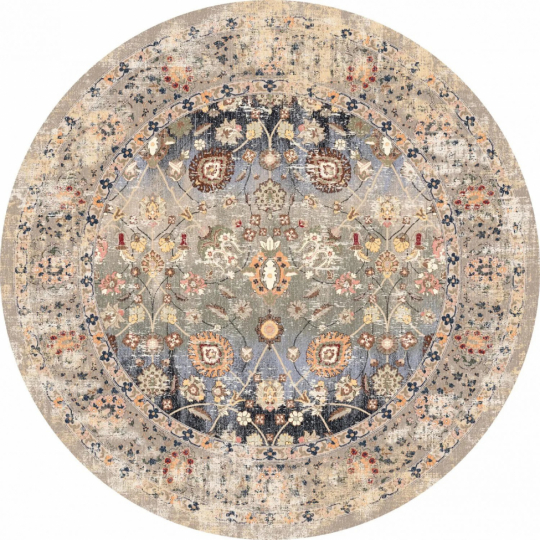 Ronde tapijt 'Bouhjar' 200cm - Beige/Multi