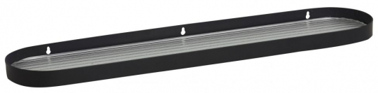 Plank met glas 'SOTRA' L - Zwart 