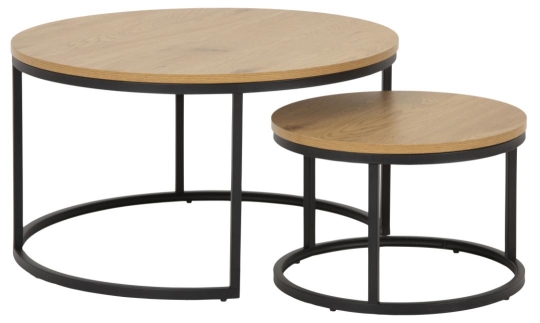 Salontafel 'Spiro' 80cm - Natuur/Zwart