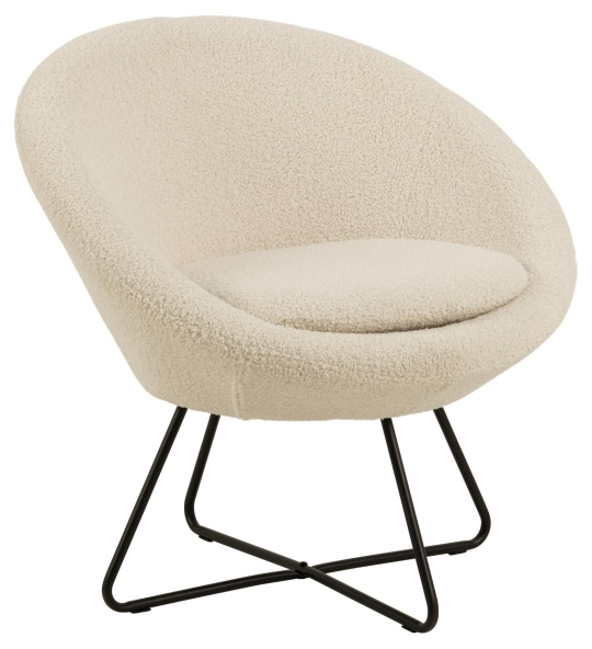Fauteuil 'Center' - Wit/Natuur