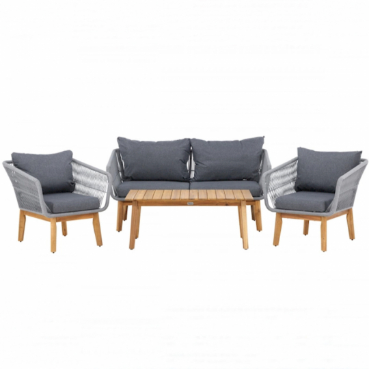 'Chania' loungeset – Grijs/Naturel