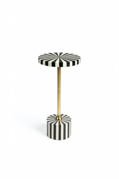 Bijzettafel 'Strike Lucky' - Zwart/Wit