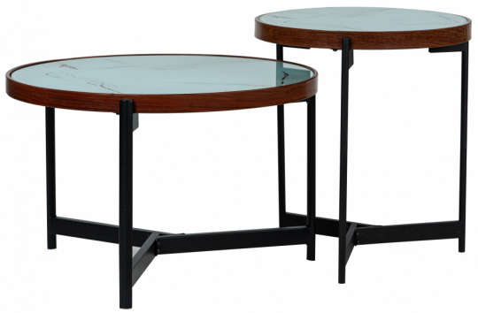 Salontafel 'Marble' 2 delen - Zwart/Wit